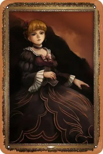 Umineko When They Cry - Beatrice Portrait gerahmter Kunstdruck Retro Metallblechschild-Aluminium