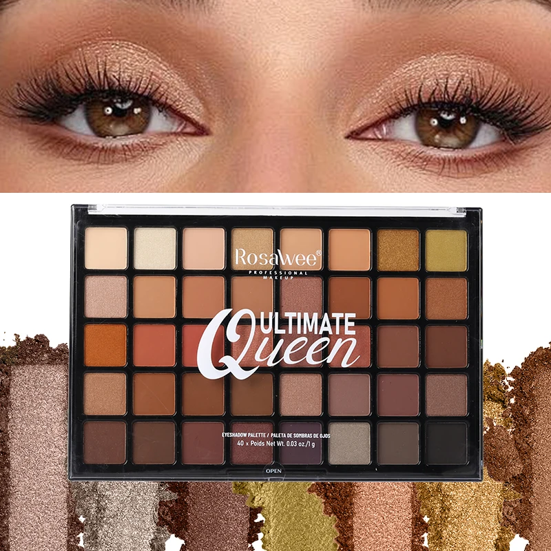 仮面舞踏会の夢のパートナー！ さまざまなマットとシマーのテクスチャーを備えた 40 色のアイシャドウ パレット。 青のような色合い、