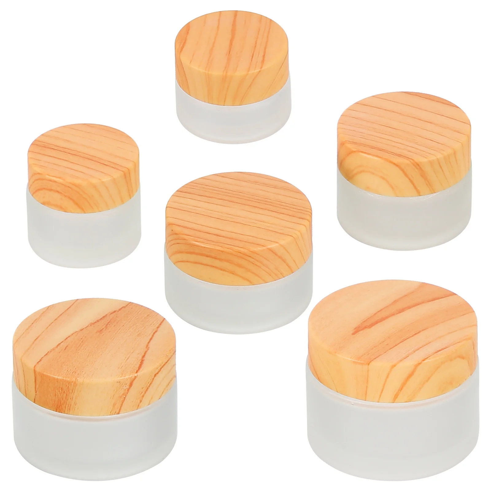 Pots de crème en verre de voyage, bouteilles mates, conteneurs de maquillage rechargeables, stockage de Lotion, pots d'échantillon, pot en verre mat 6 pièces