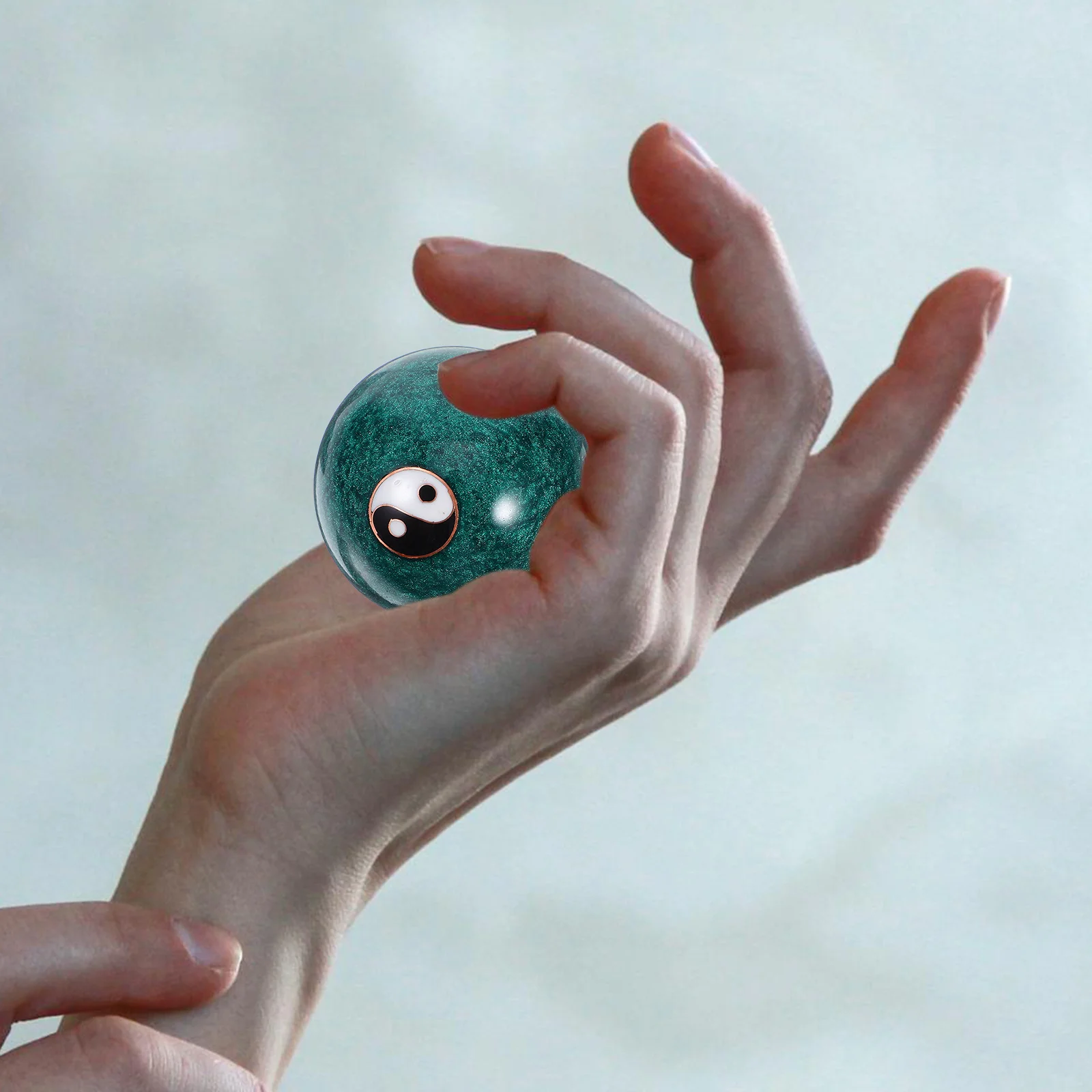 

1Pair 47Mm Chimes Hand Massage Balls Enamel Chinese Tai Chi Pattern Stress Relief Exercise for Acupressure Therapy Portable