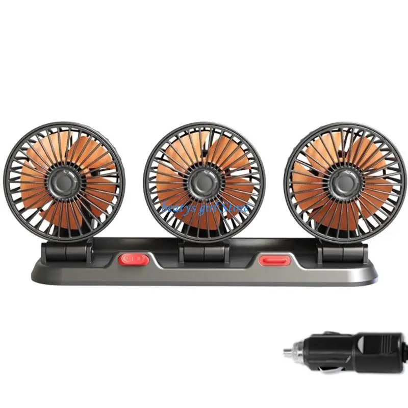C7AB Ventilador carro 360 graus Ajustável 3 AR AR AR AUTROMOTIVO VERMAGEM ELÉTRICO USB 5V/12V/24V FAN 2 VELOCIDADES CARRO