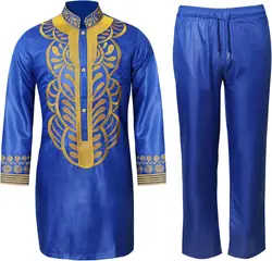 African Dress For Men Soft Loose Top Pants Wedding Suits For Men