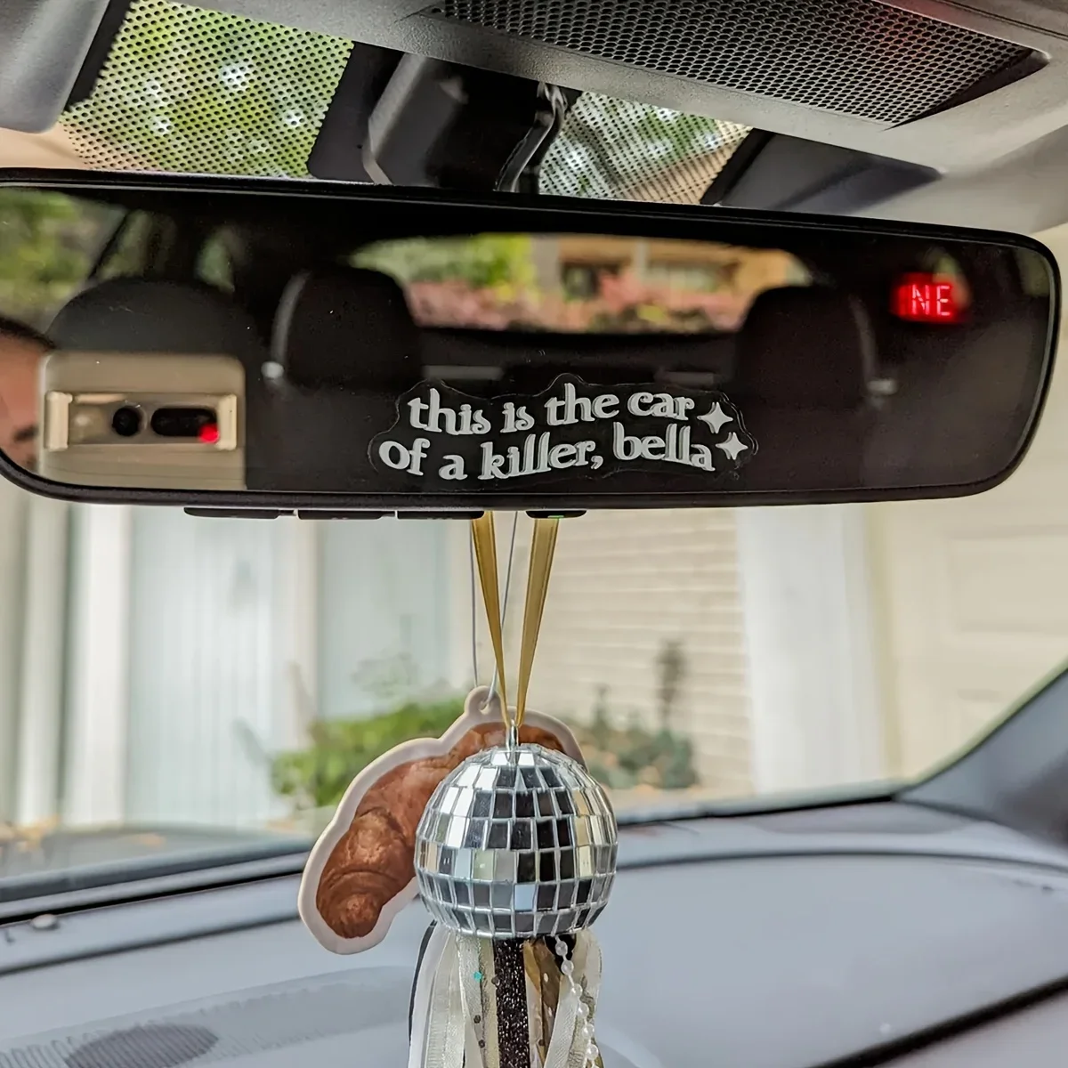 This Is The Car Of A Killer Bella Text Vinyl Stickers Waterproof Decals For Car Rearview Mirror Window Laptop Water Bottle Decor