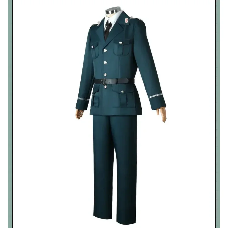 Spy X Family Yuri Briar Cosplay Costume Uniform Green Military Suit Halloween Party Role Play Outfit for Adult Men Comic Con Set