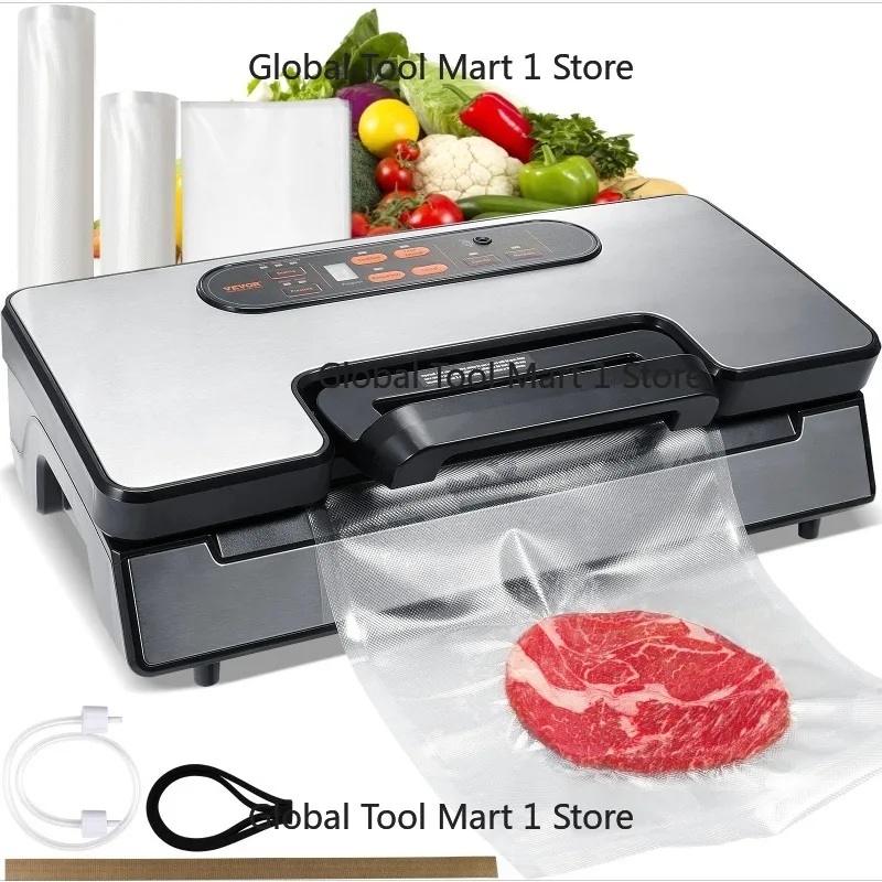 SucceB-90Kpa 130W Vacuum Sealer Food Packaging Machine with Free 10pcs Vacuum bags for Household Kitchen Vacuum Food Sealing