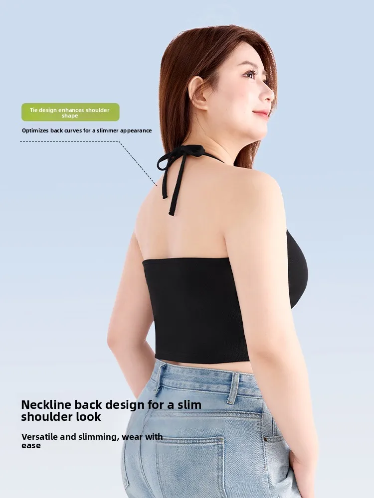 White Strapl Vest Women's Summer Thin ort Base Layer Clothing Fat MM Ne Hanging ort Sle Underwear Inner Wear