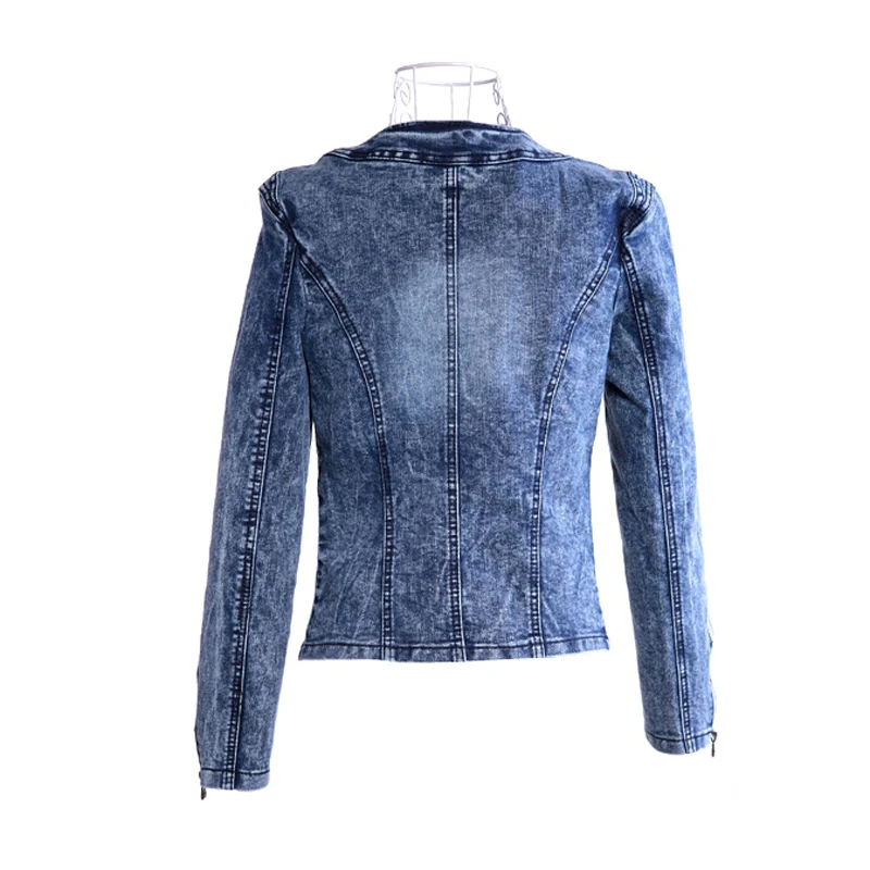 FMFSSOM New Spring Antumn Denim Jackets Vintage Diamonds Casual Coat Women's Denim Jacket Basis Tops Outerwear Jeans image 2