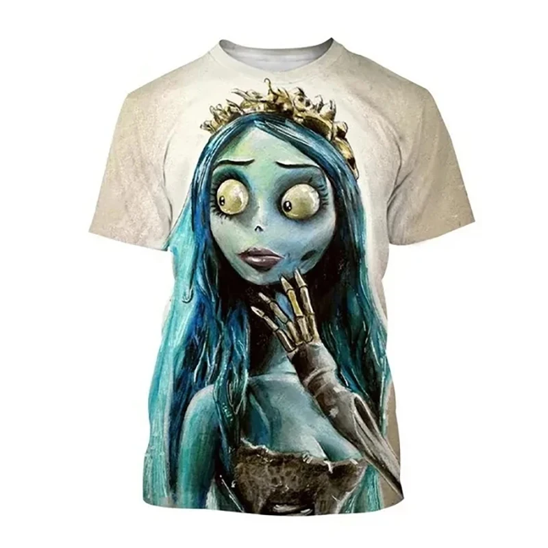 Summer Corpse Bride 3D Print T-Shirts Streetwear Men Women Fashion Oversized Short Sleeve T Shirt O-Neck Kids Tees Tops Clothing