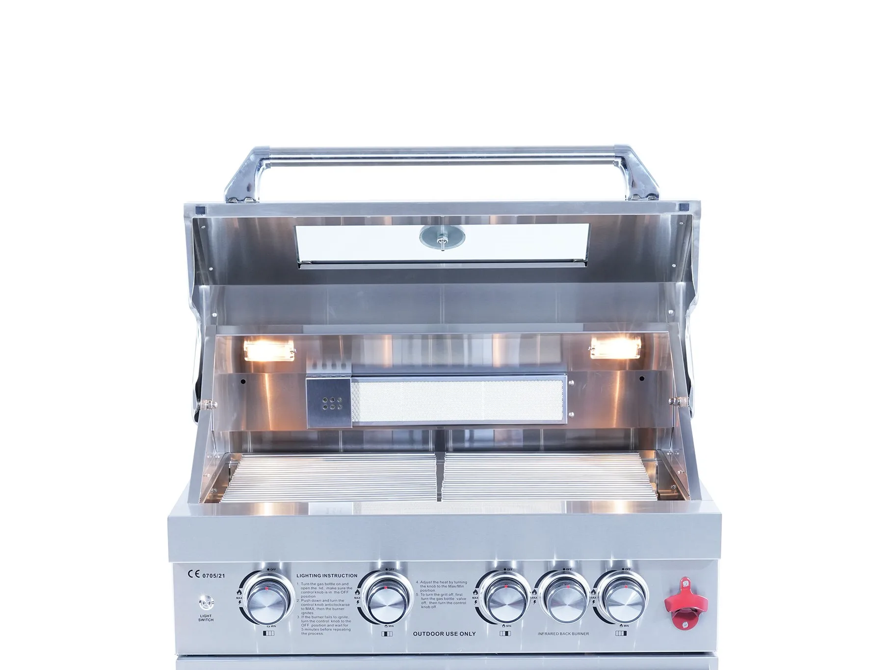 

Customizable Stainless Steel Gas BBQ Grill - Commercial LPG Grill with Rotating Motor & LED Light for Indoor/Outdoor Use