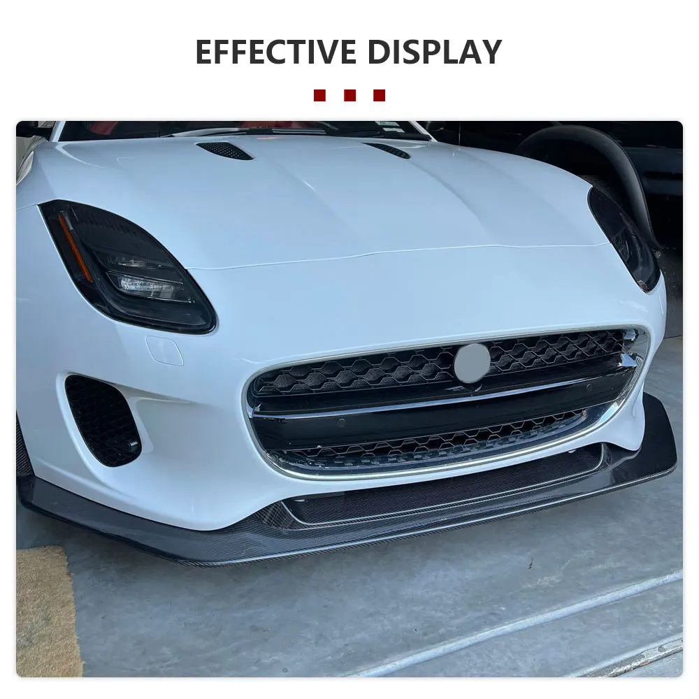 Carbon Fiber Car Front Bumper Lip for Jaguar F-Type Base 2 Door 2018 2019 Front Lip Chin Apron Protector Guard Spoiler