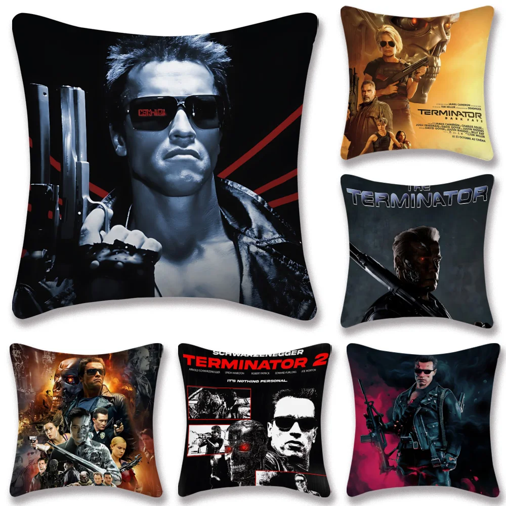 Hot Movie Pillow Covers Cartoon Sofa Decorative Home Double-sided Printing Short Plush Cute Cushion The T-Terminator Cover