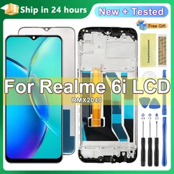 Pantalla táctil LCD OEM de 6,5 pulgadas para Oppo Realme 6i, montaje de digitalizador con Marco, reemplazo de pantalla para Realme6i RMX2040