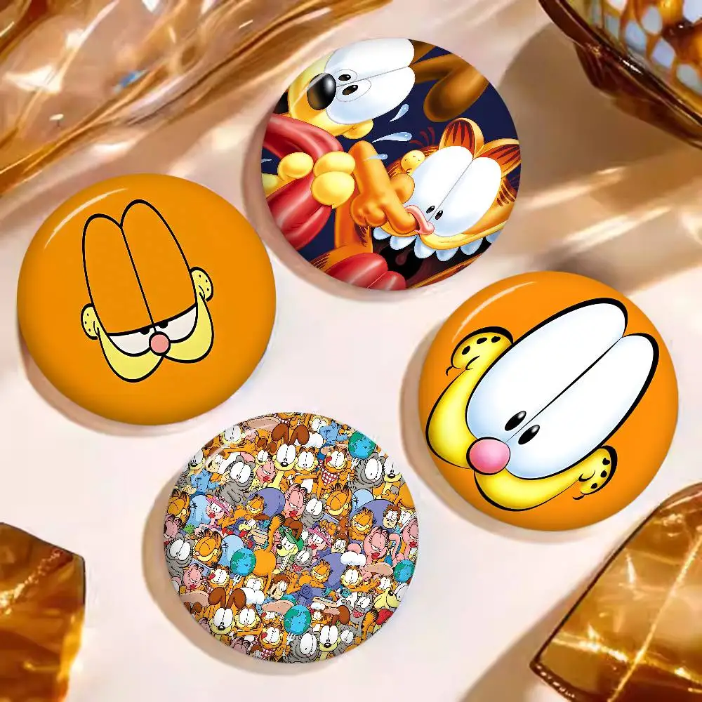 Cartoon Cute Cat G-Garfield Anime Button Pin Handmade Brooch For Clothes Cartoon Badge Backpack Decoration Jewelry Accessories
