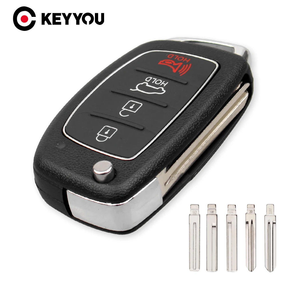 KEYYOU 4 Buttons For HYUNDAI Mistra Santa Fe Sonata Tucson Accent I30 I40 I45 New Replacement Folding Car Key Case Shell Fob