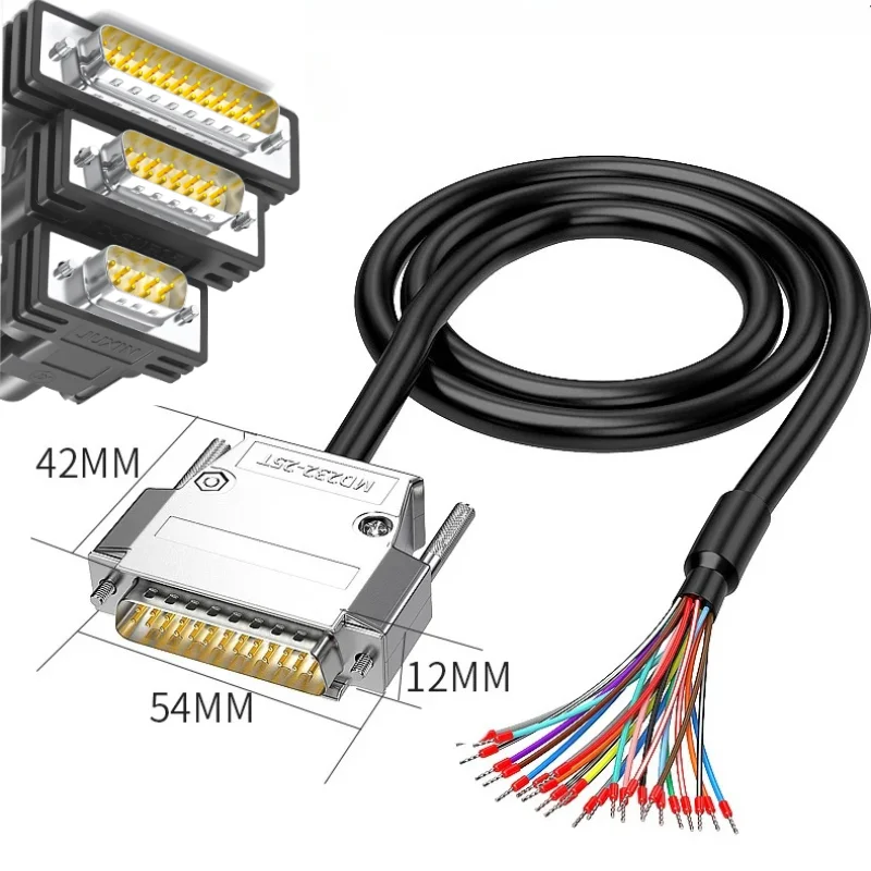 Industrial DB9 DB15 DB25 Male Female Connector Cable 9Pin 15Pin 25Pin Connector Cord Shielded Signal Wire RS232 Serial Port Line