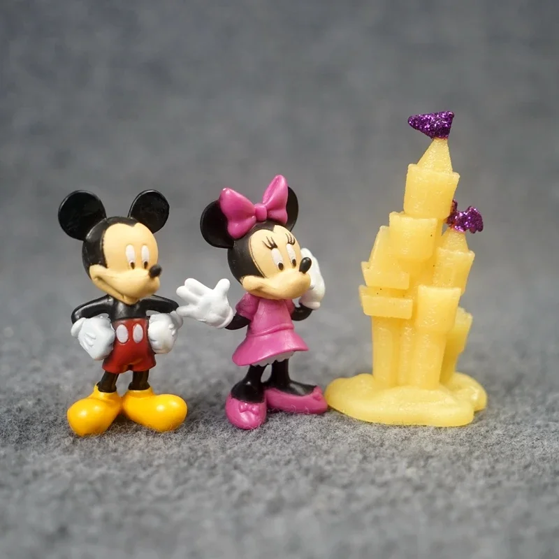 Disney Castle Minnie Mickey Mouse Miniature Castle Model Toy Action Figure Collectible Table Ornaments Kids Gifts