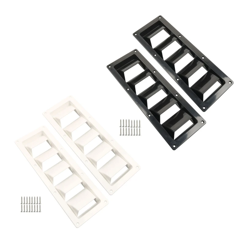 Flush Mount Vent Cover 2 Pack ABS Louvered Grille with Pre Drilled Screw Holes, Vent Panel for Trailer Boat Use