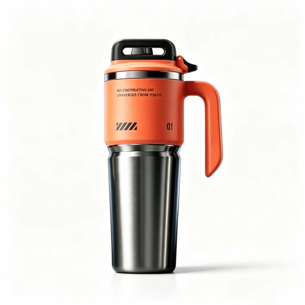 304 Stainless Steel Sports Insulated Bottle Large Capacity One-Click Open Lid Insulated Cup Built-in Straw Car-Mounted Ice Maker