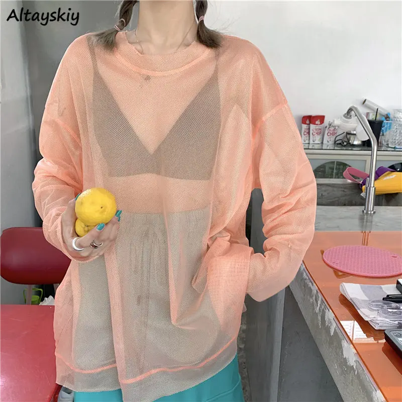 

Женские футболки с длинным рукавом, однотонные модные подходящие ко всему хипстерские уличные футболки в стиле Харадзюку, яркие повседневные Молодежные футболки