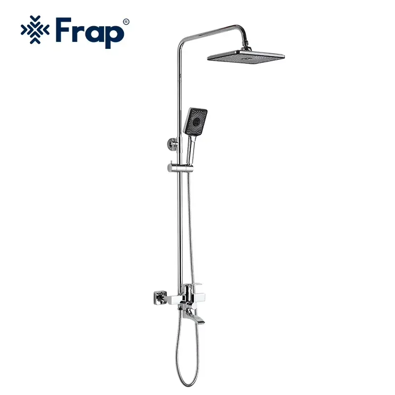 FRAP China Supplier Rain Shower Set Chrome Wall Mounted Head Shower Bathroom Bath & Shower Sets
