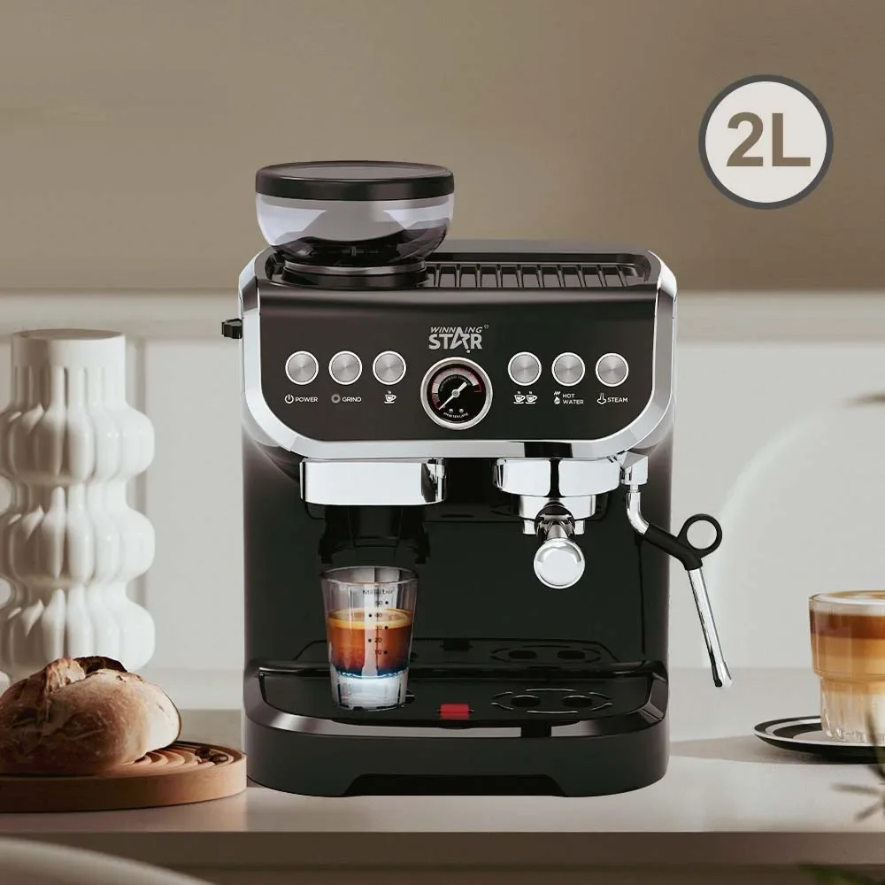 110V ST-9161 Professional 15 Bar Coffee Makers Electric Home High Pressure Espresso Machine With Grinder