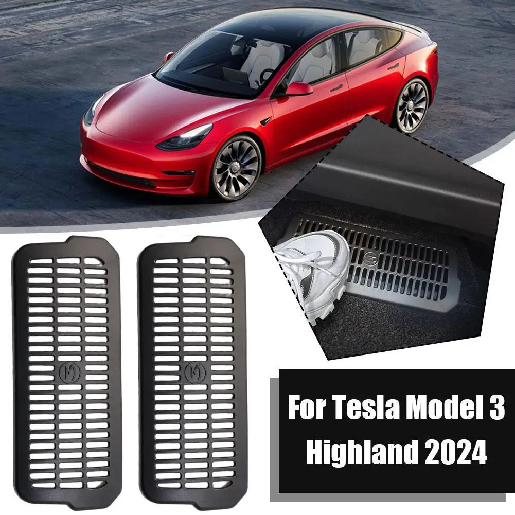 1pair Under Seat Air Outlet Protective Cover For Tesla Highland 2024 Interior Refit Under Seat Air Outlet Dust Cover