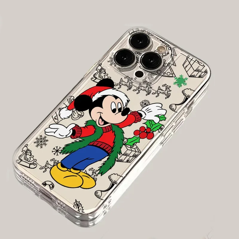 Disneys Mickeys Minnies Christmas Phone Case For Samsung A16 A06 A55 A35 A25 A15 A05 A54 A34 A24 A14 A04 A13 A53 A33 Clear TPU