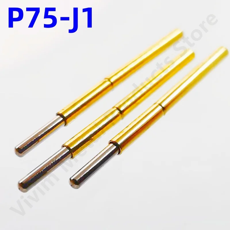 100PCS P75-J1 Spring Test Probe Pogo Pin Test Pin Dia 1.02mm Tip Dia 0.66mm Length 16.3mm P75-J Test Tool PCB Test Round Tip