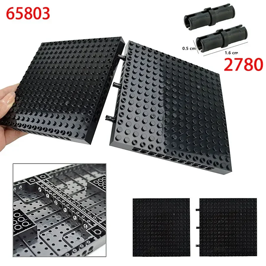 

16x16 Dots Building Blocks Baseplate 65803 Black/White Splice Bricks DIY Combination MOC 16x16 Hole Connect Parts with 2780 Pins