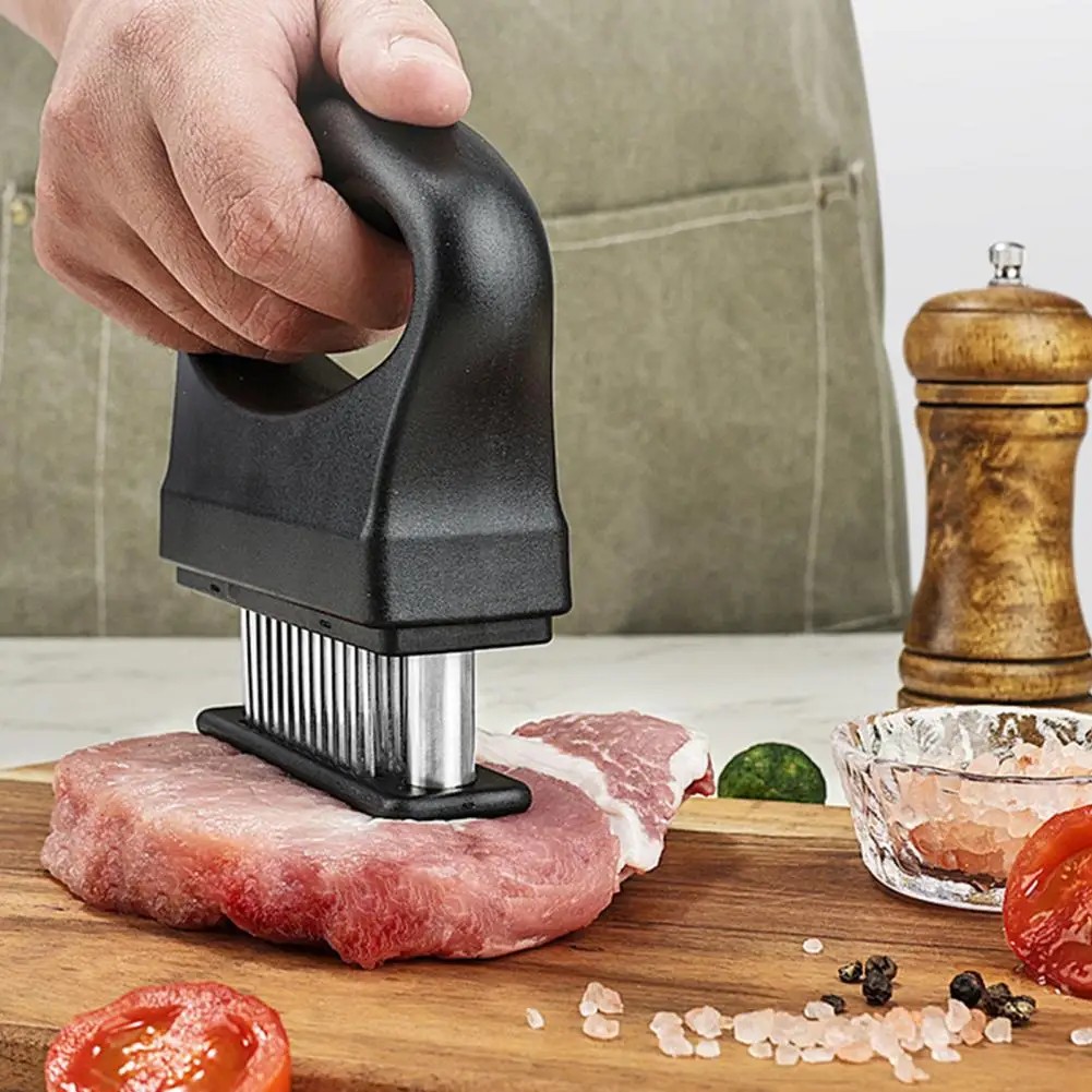 Meat Tenderizer with 48 Stainless Steel Sharp Needle Kitchen Cooking Tool for Tenderizing Beef Pork Turkey Fish for BBQ Marinade