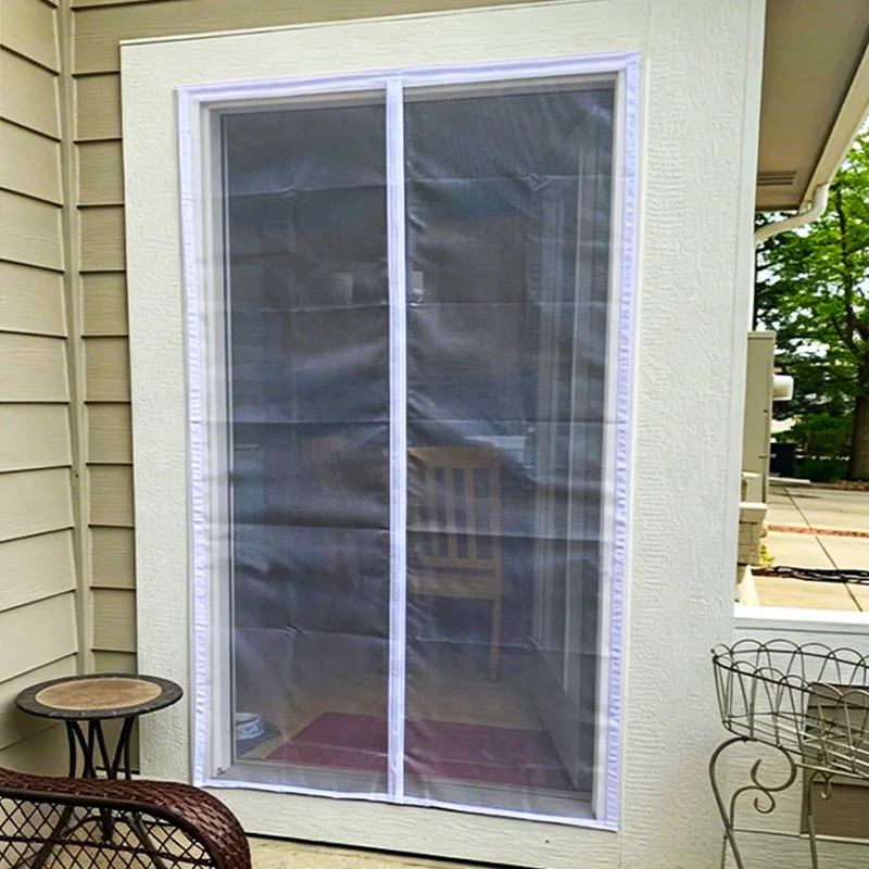 Magnetic Screen Door Mosquito Net Door Curtain Mesh Summer Insect Proof Net Custom Sizes Black White Gray Fiberglass Invisible