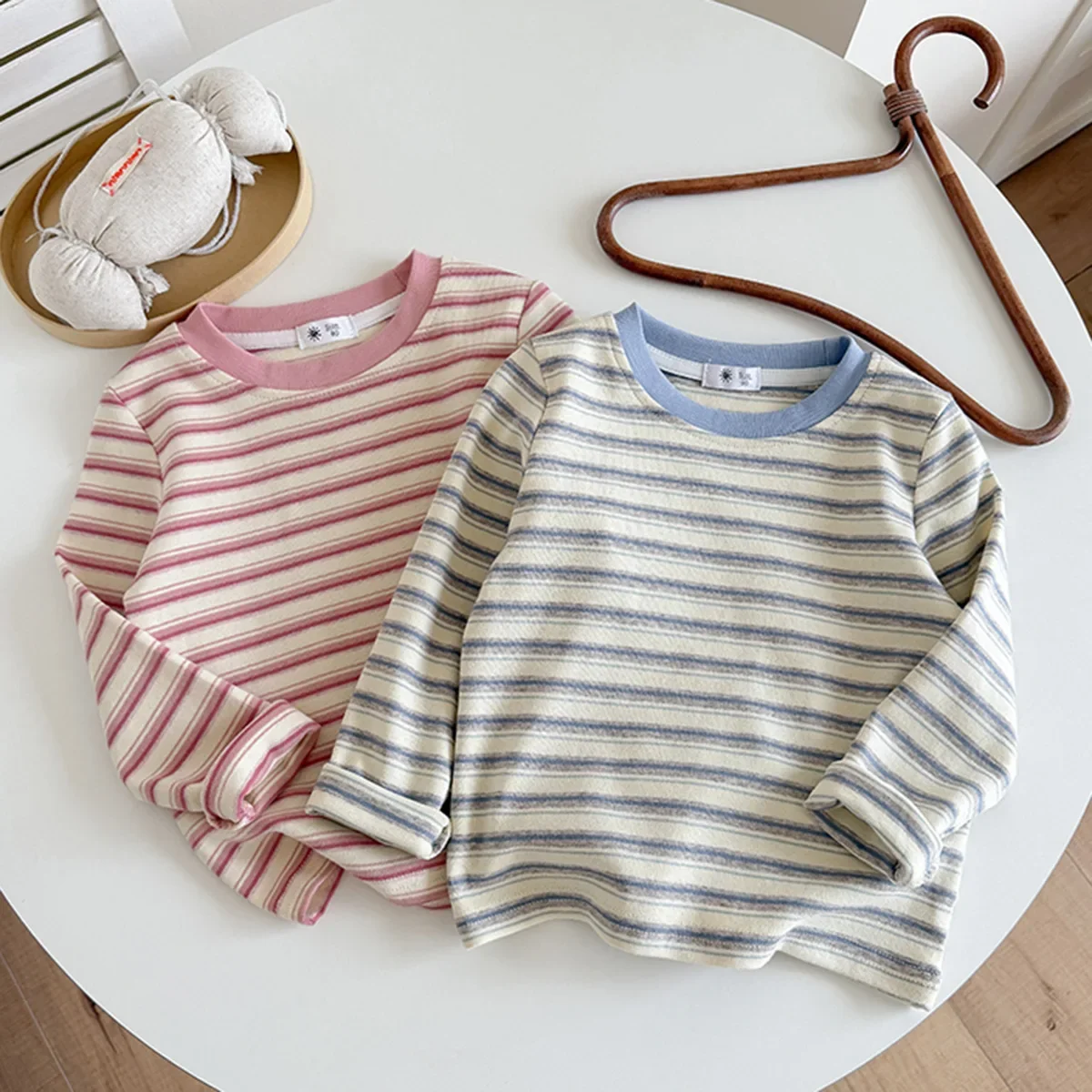 2-10T Striped T Shirt for Kid Boy Girl Autumn Winter Clothes Toddler Cotton Tee Top Long Sleeve Loose Tshirt Outfit