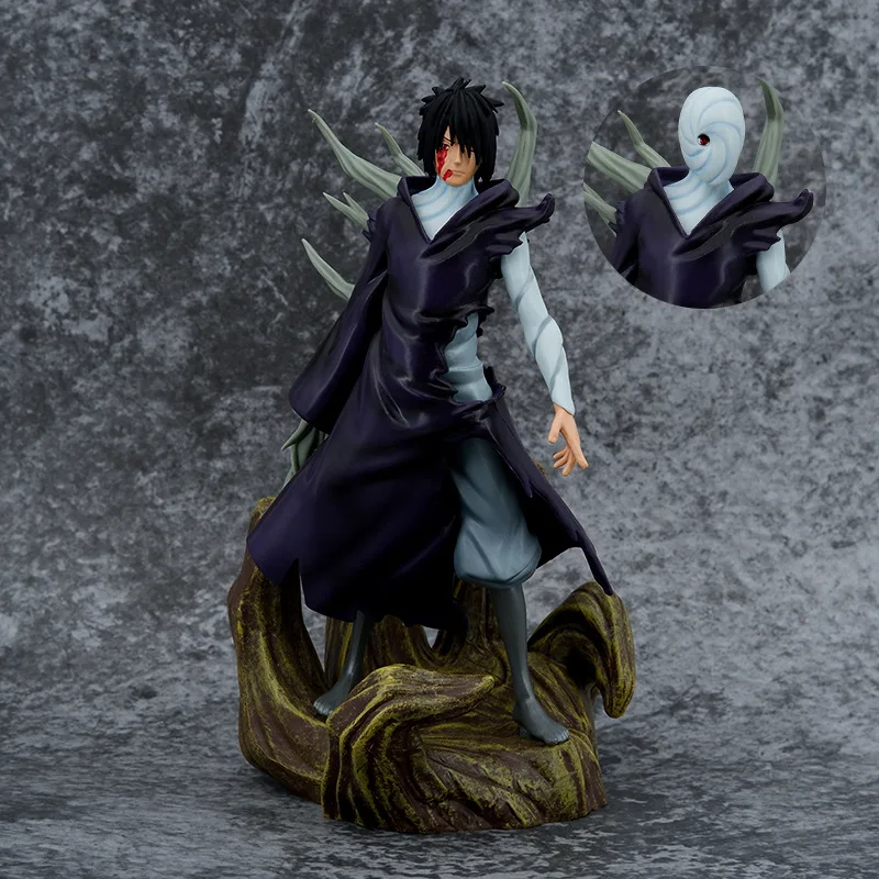 24cm Anime Naruto Figure Akatsuki Uchiha Obito Tobi Figure Battle Special Effects Scene Action Figure Model Toys Gift