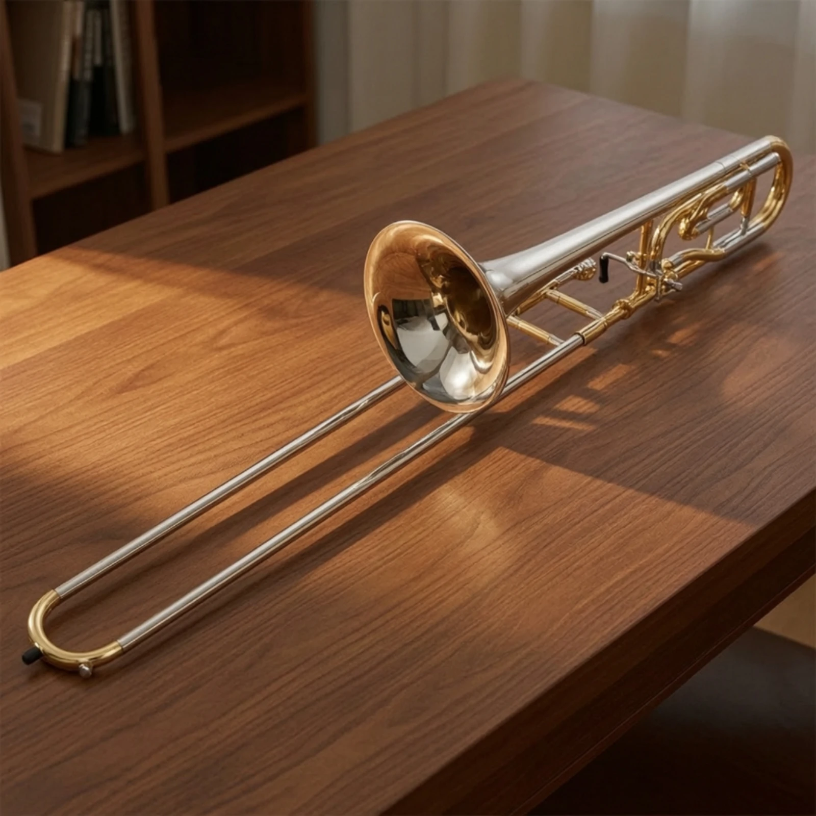 Reliable Trombone with Hard Case Son Riche Straight Slide Two Tone Brass for Advancing Musicians