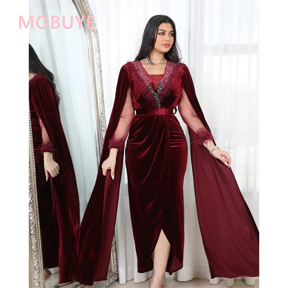 MOBUYE-Robe de Bal Élégante pour Femme, Tenue de Soirée à la Mode Arabe, Dubaï, 2024