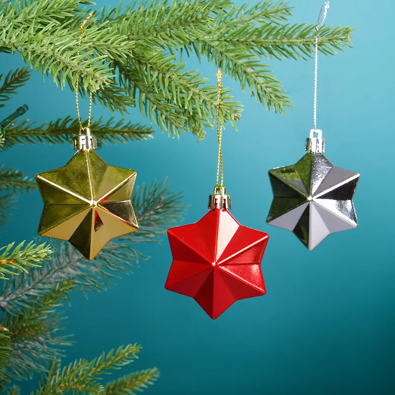 

Christmas decoration electroplated star hanging ornament
