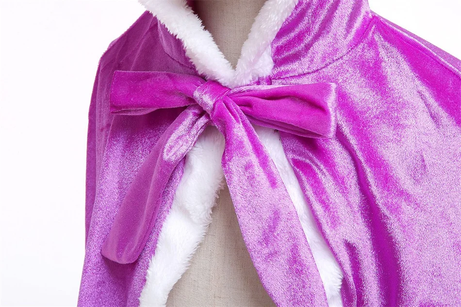 Prinzessin süßer fester Umhang mit Kapuze für Mädchen und Kinder, Winterumhang, Weihnachten, Geburtstag, Halloween, Karneval, Party, Kostüm, Cosplay-Zubehör – Detail 19