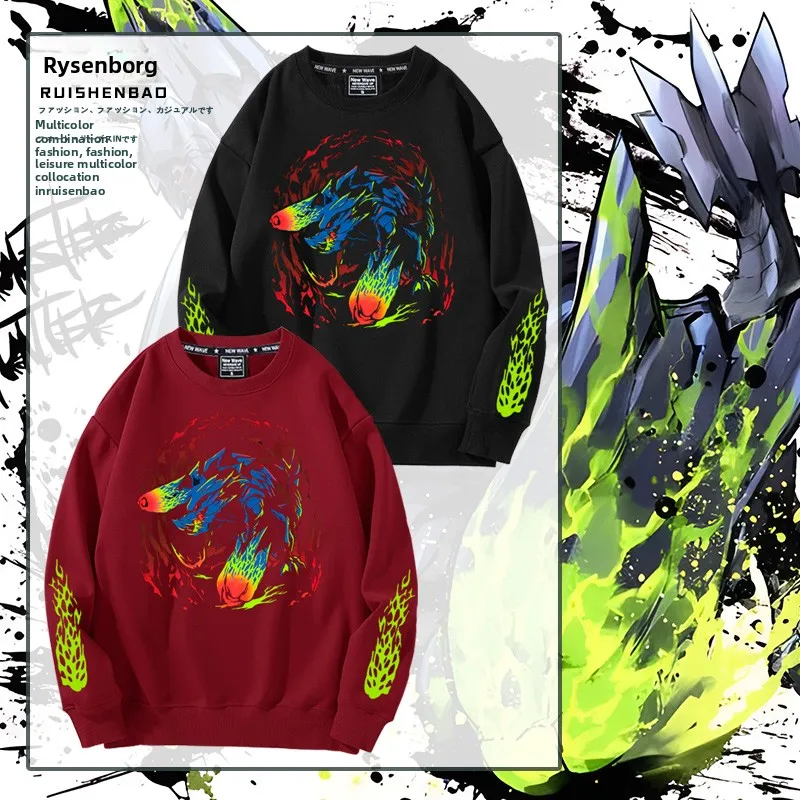 

Толстовка Monster World Ice Dragon Game Crew Ne, весна-осень-зима, мужская тонкая свободная универсальная удобная толстовка Fce