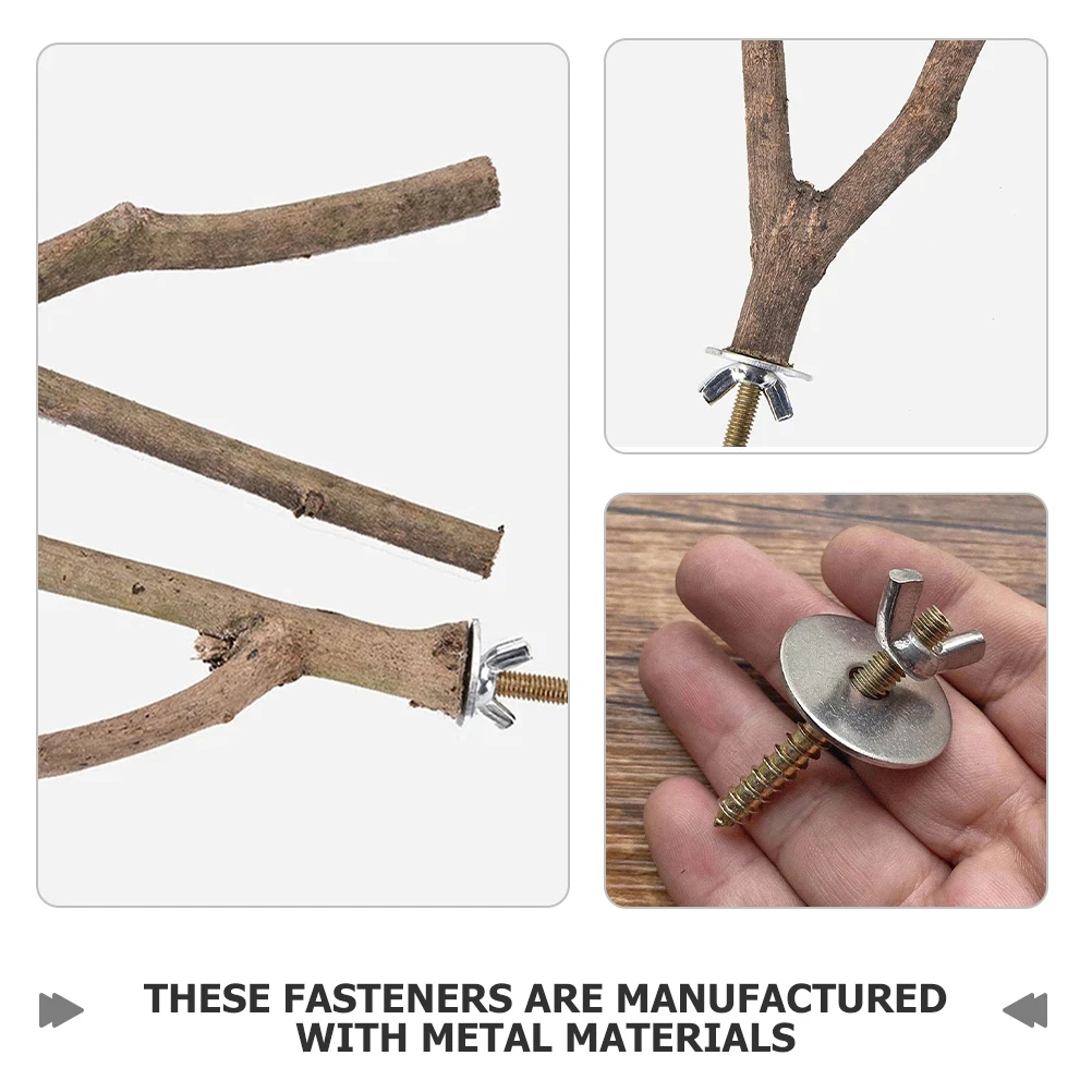 

24 Sets Bird Cage Hardware M5x50 Perch Screws Accessories Swing Retaining Sturdy Small Animal Cages Hamster Platform Fixing Kit