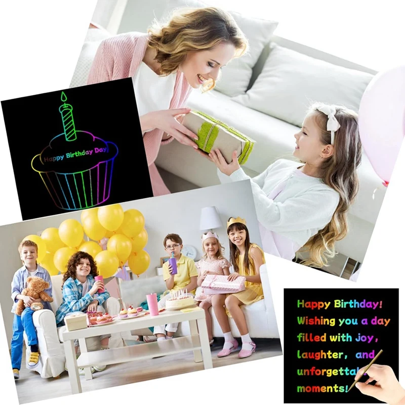 Cute Scratched Graffiti Paper Gift - Birthday Party Gift For Son, Daughter, Friend, Student, Christmas Stocking Stuffer