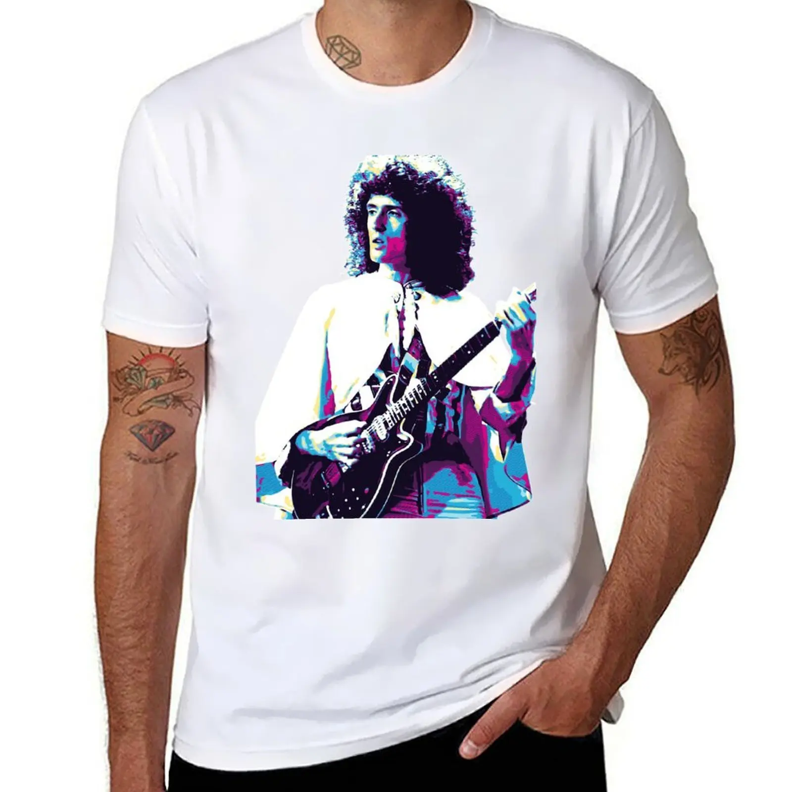 

Brian May Style Retro T-Shirt g man t shirts for men t shirt custom print T-Shirt