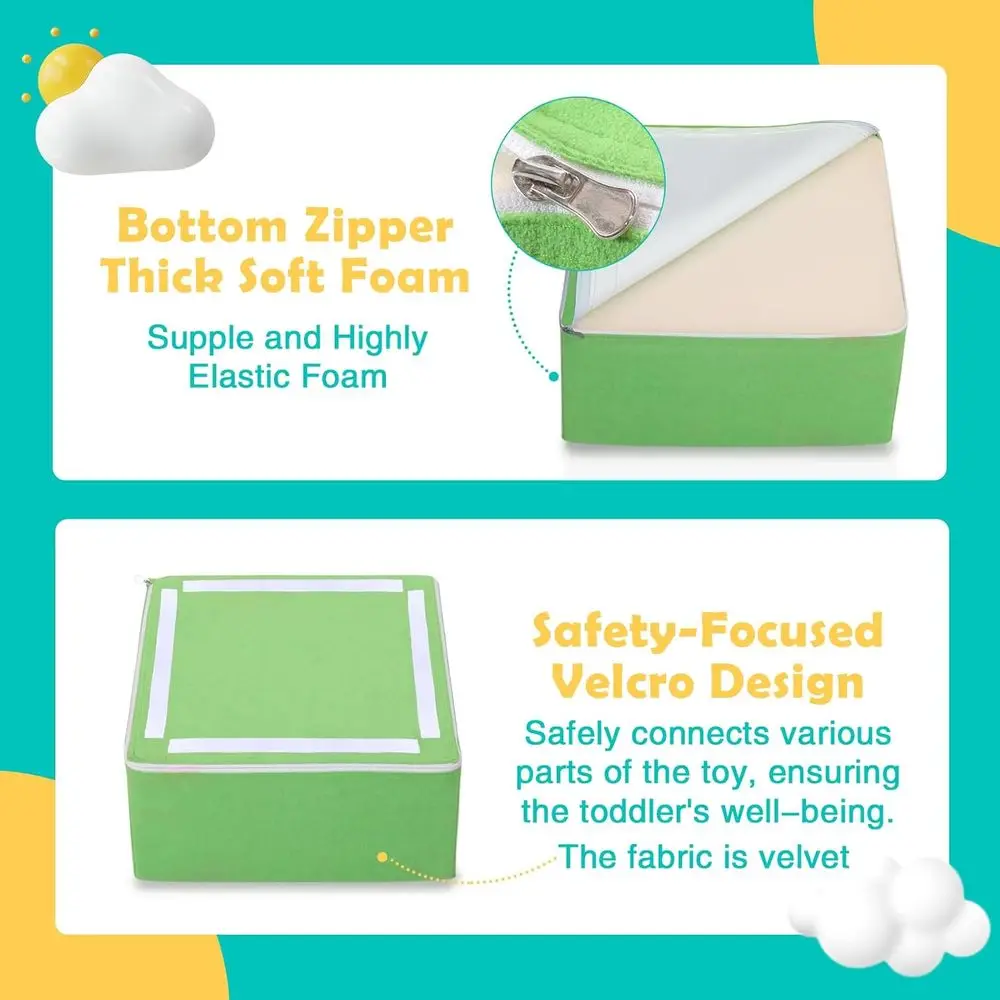 Toddler Foam Climbing Blocks Set - 6-Piece Soft Play Gym for Indoor Playtime