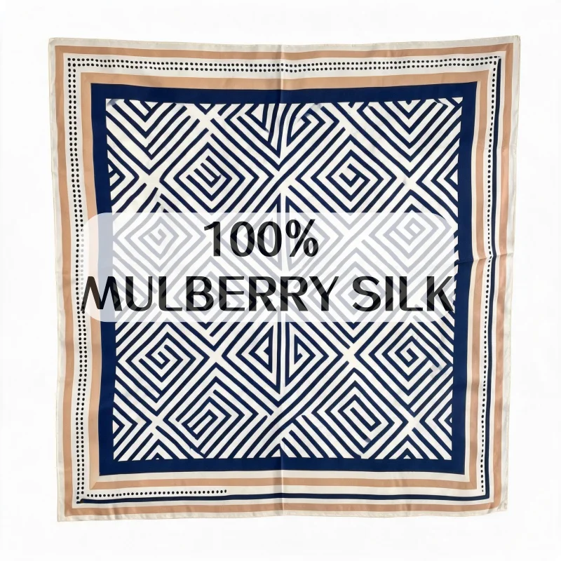 100-mulberry-silk-geometric-stripe-satin-square-scarf-vintage-navy-beige-polka-dot-neckerchief-multi-use-hair-band-bag-ribbons