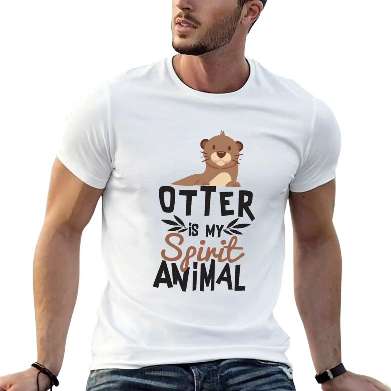 

Cute Otter Is My Spirit Animal Print T-Shirt cotton t shirt man man t shirt luxury T-Shirt