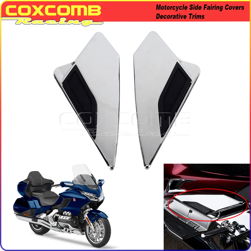 

1 pair Motorcycle ABS plastic Chrome Side Fairing Covers Decorative Trims For Honda Gold Wing GL 1800 Tour DCT Airbag 2018-2021