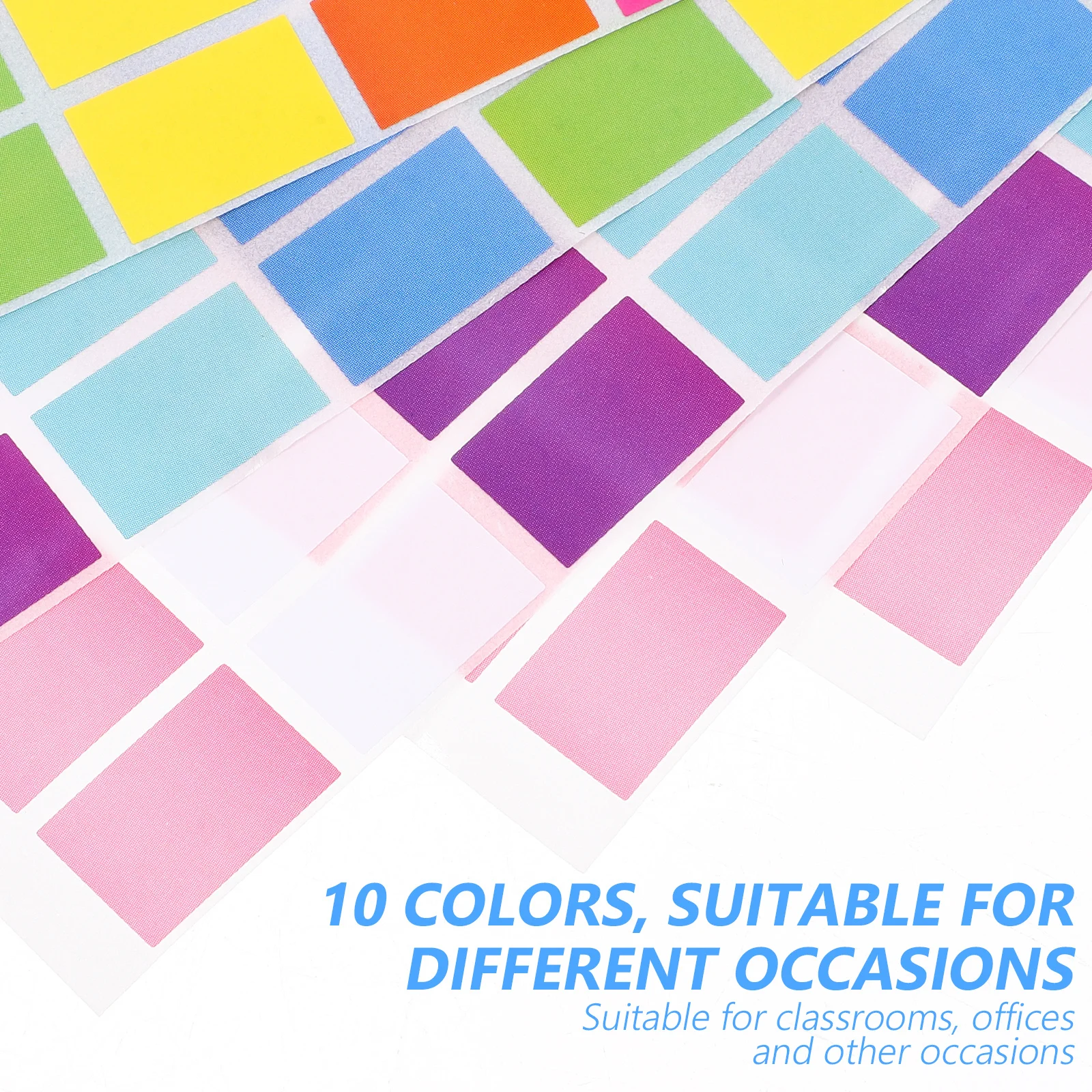 

10 Sheets Color Coding Labels Rectangular Colored Stickers Self Adhesive for Document File Container Marking Classification