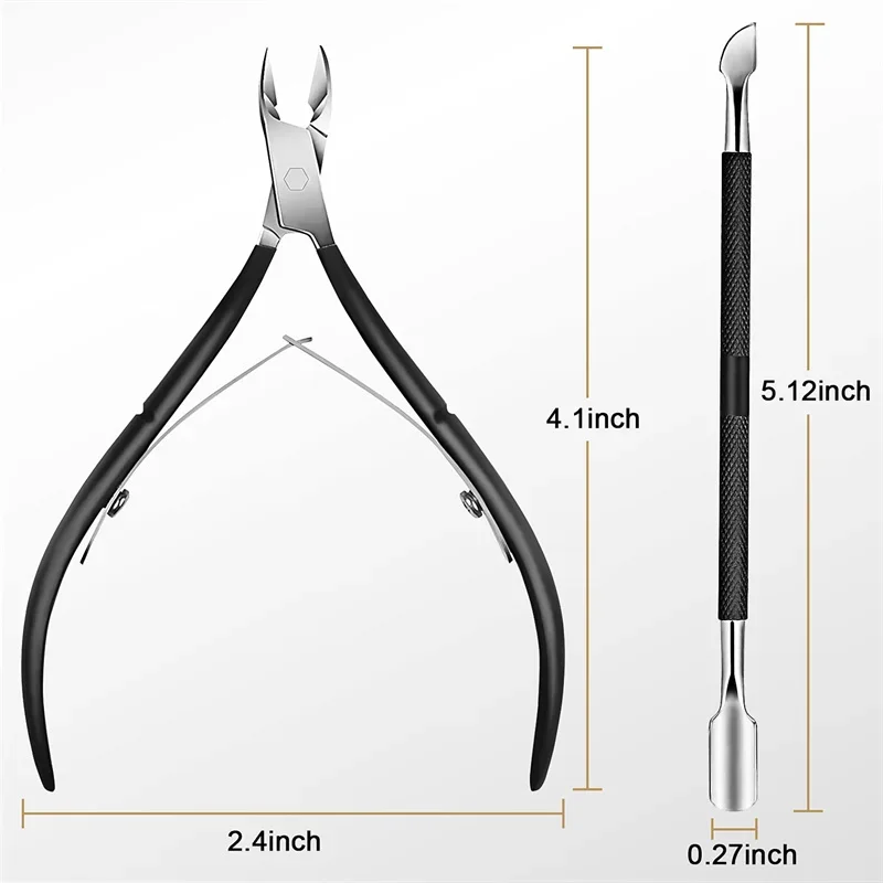 Nailpop Professional Stainless Steel Nail Cutter Scissor Nippers Function Cuticle Pusher Remover Manicure Nail Art Care Tool Kit