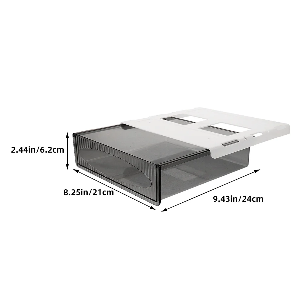 Under Table Drawer Organizer Hidden Desk Storage Box For Office Supplies Remote Controls Makeup Jewelry Plastic