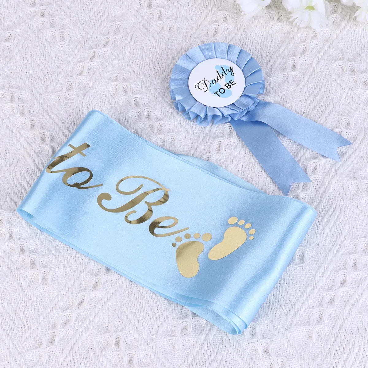 Sash Breastpin Set Letter Print Etiquette Belt For Daddy To To Be Celebration Decor Accessories