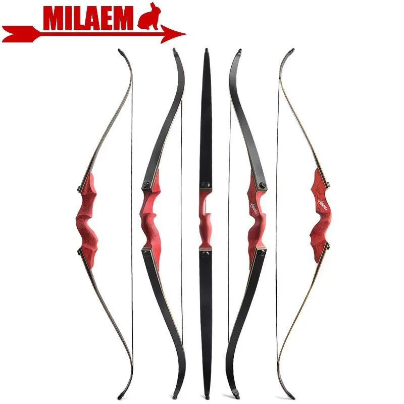 

60inch Recurve Bow 20-60lbs Red Archery American Hunting Bow 15inch Riser Takedown Bow Left and Right Hand Shooting Target